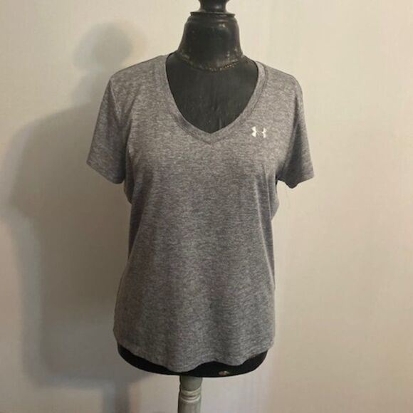 Under Armour Gray short sleeve V-neck t-shirt, size L - Picture 1 of 3